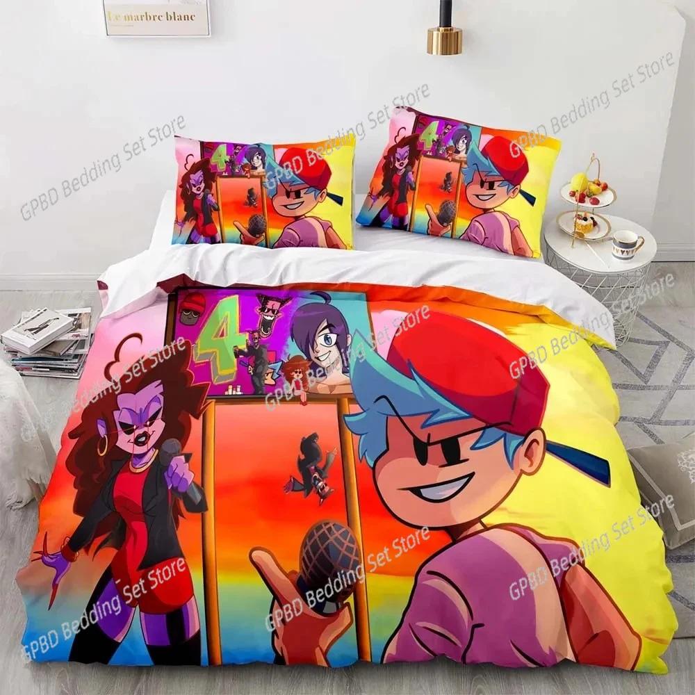 Game Friday Night Funkin Beding Set For Bedrom Soft Modern Bedspreads Comefortable Children Kids Soft Duvet Cover Comfortable Quilt Cover And