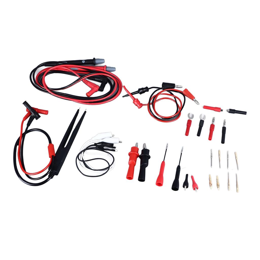 27Pcs Multimeter Test Set Electrical Hook Probes Multifunctional Replaceable Kit 10A with 1mm 2mm