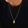 Vnox Wrinkle Geometric Necklace for Men, Stainless Steel Rectangular Pendant Box Chain Necklaces, Punk Jewelry Halloween Gifts