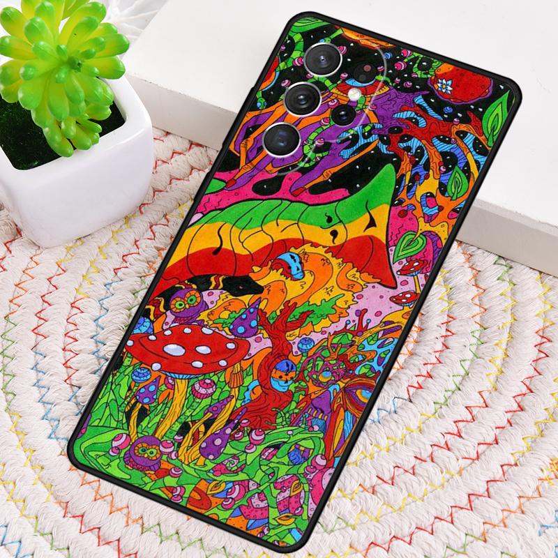 Colourful Psychedelic Trippy Art Phone Case for Samsung Galaxy note 10 pro S26 Ultra S23 S24 FE S25 S21 S22 PLUS shockproof Cove