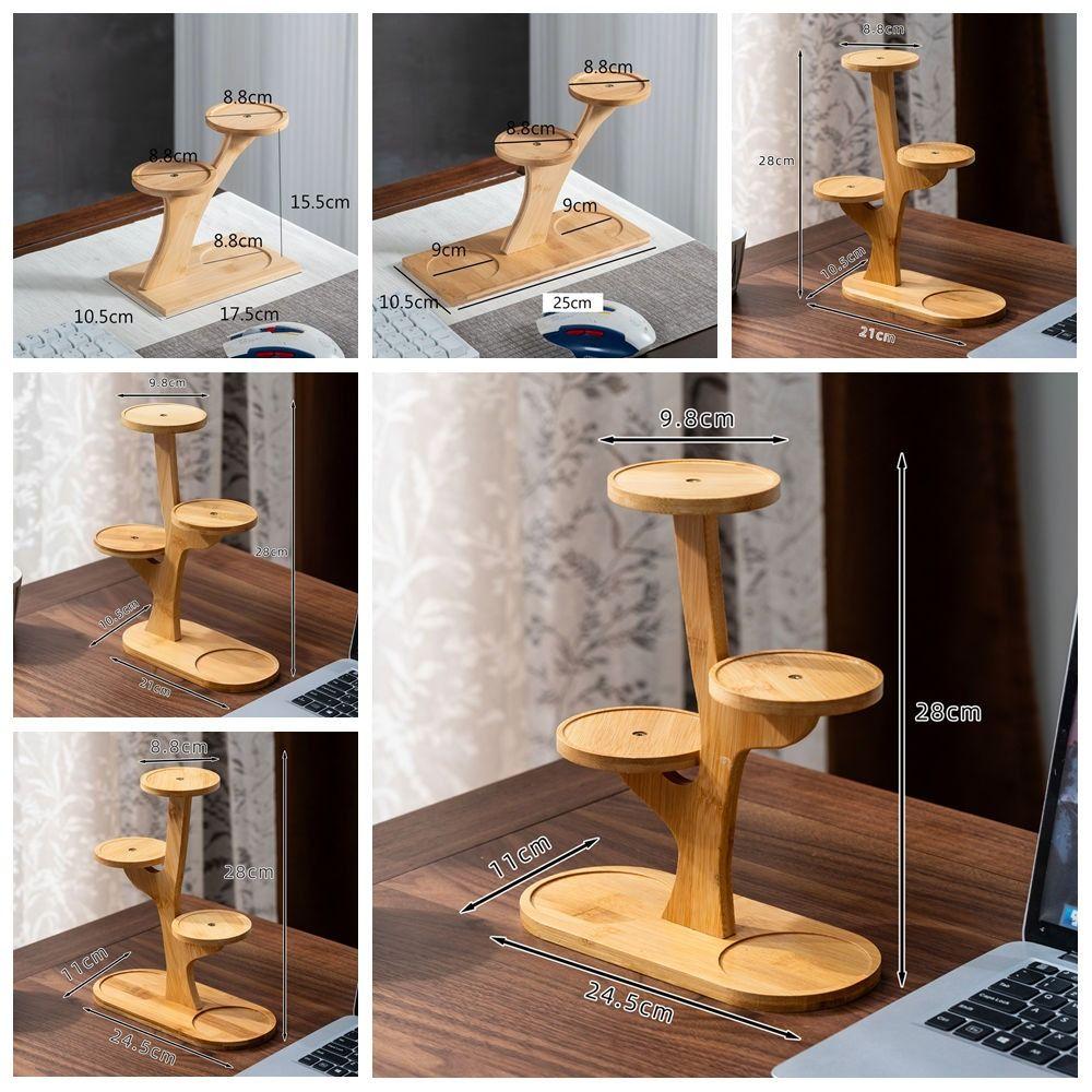 1pc Stable Bamboo Plant Stand Multi-Tier Tree-Shaped Succulent Display Rack Desktop Decor Flower Pot Holder Home Office