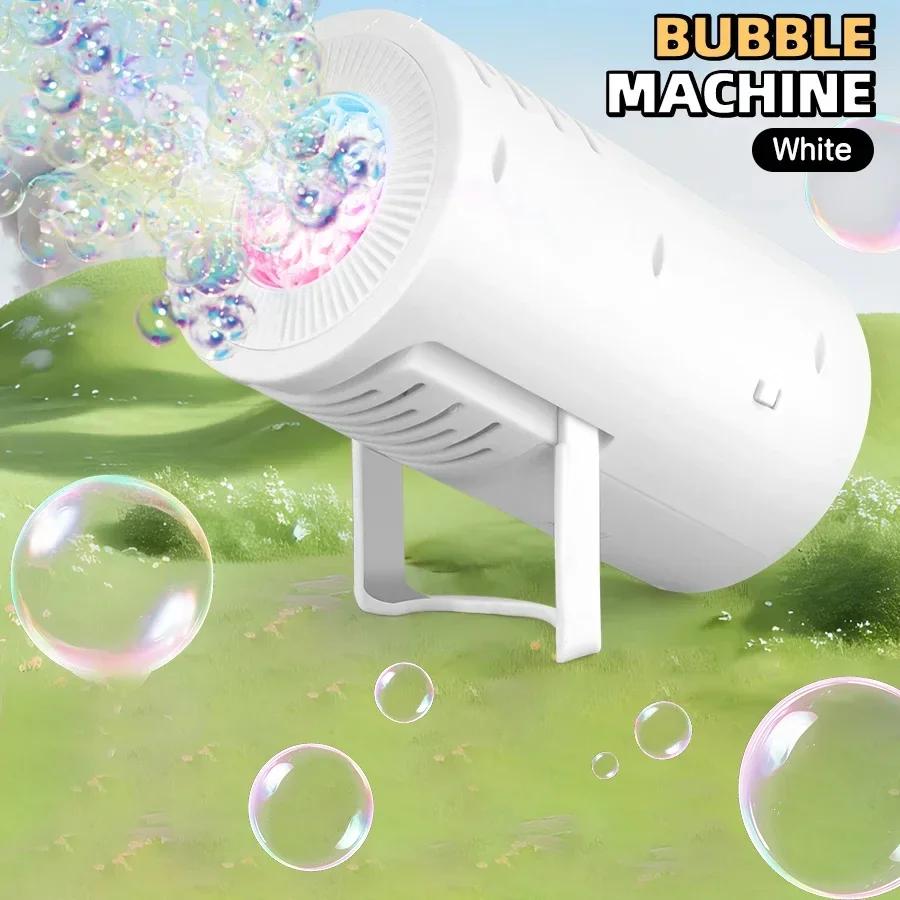 

Multiple Holes Stage Handheld Electric Bubble Machine With Vivid Lights Soap Blowing Bubble Kids Toys Outdoor Wedding Party