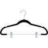 Space Saving Velvet Skirt Dresses Hangers 2Pack Non Slip Velvet Pants Hangers with Metal Clips, 360° Swivel Hook, Durable Thin