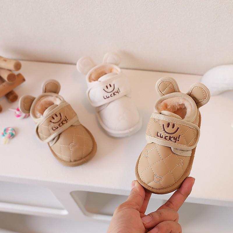 Toddler Winter Snow Boots Boys Girls Soft Sole Warm Fleece Lined Ankle Booties In Beige Latte