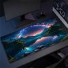 Large Game Deskmat Natural Rubber Mousepad Landscape Mountain Sunset Cartoon Mouse Pad Antislip Carpet Keyboard Mouse Mat 90x40
