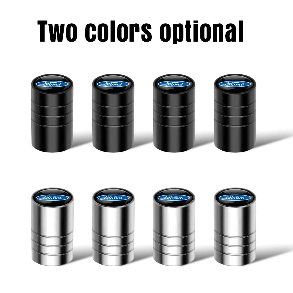 KLYD4 4PCS Car Styling Wheel Tire Valve Stem Cover Cap For Ford Mustang Focus 2 3 4 Mondeo Fiesta Ecosport Kuga Fusion Ghia Shelby