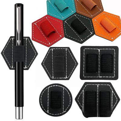 2 Stück Neuer selbstklebender Stifthalter PU Elastisches Band Stiftklemme Riemen Abnehmbarer Tablet Touch Stifthalter für iPad
