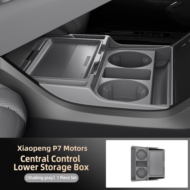 For XPENG P7 P7I P7+ 2025 2026 Storage Box Center Armrest Hidden Box Cup Holder Organizer Interior Accessories