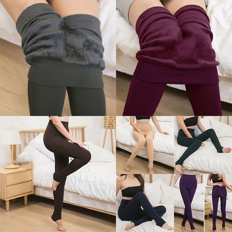 Women Winter Thick Warm Fleece Lined Thermal Stretchy Skinny Leggings Pants For Cozy Cold Days