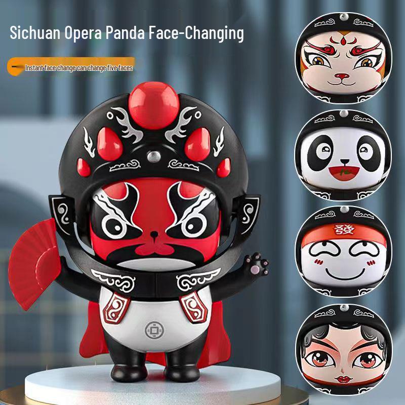 Sichuan Opera Panda Face-Changing Doll: Cultural Toy & Gift with Children's Face Paint Design