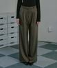 Mualeumoa Wool Blend Semi Wide Pants - Grayish Brown