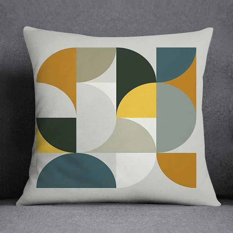 Semicircle Combination Series Pattern Decorative Pillowcase Square Pillowcase Home Office Decoration (45cm*45cm)