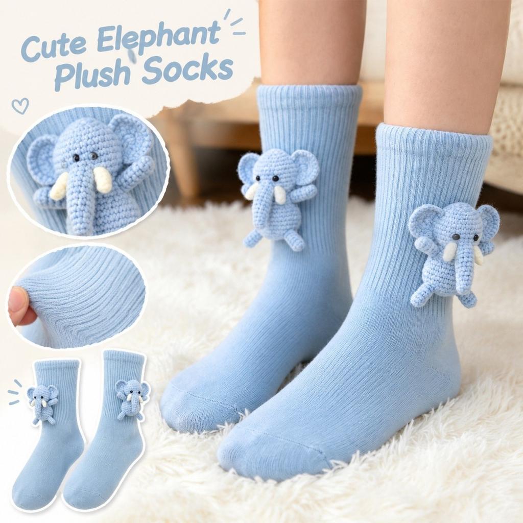 3D Plush Animal Socks for Adults Cute Warm Novelty Mid Calf Socks