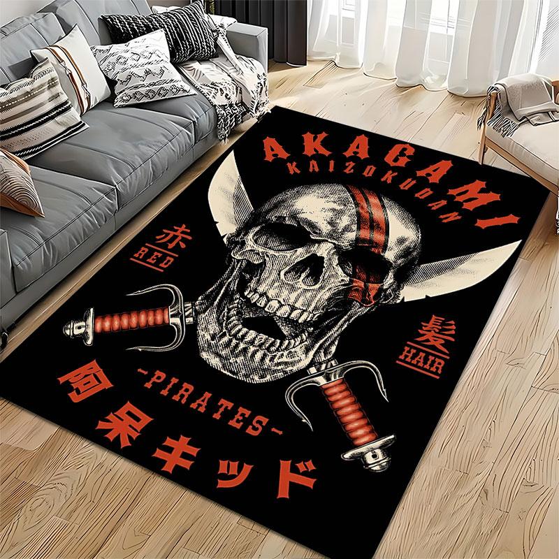 Skull Pirate Design Carpet Suitable As a Non-slip Mat for the Living Room or Bedroom Sofa
