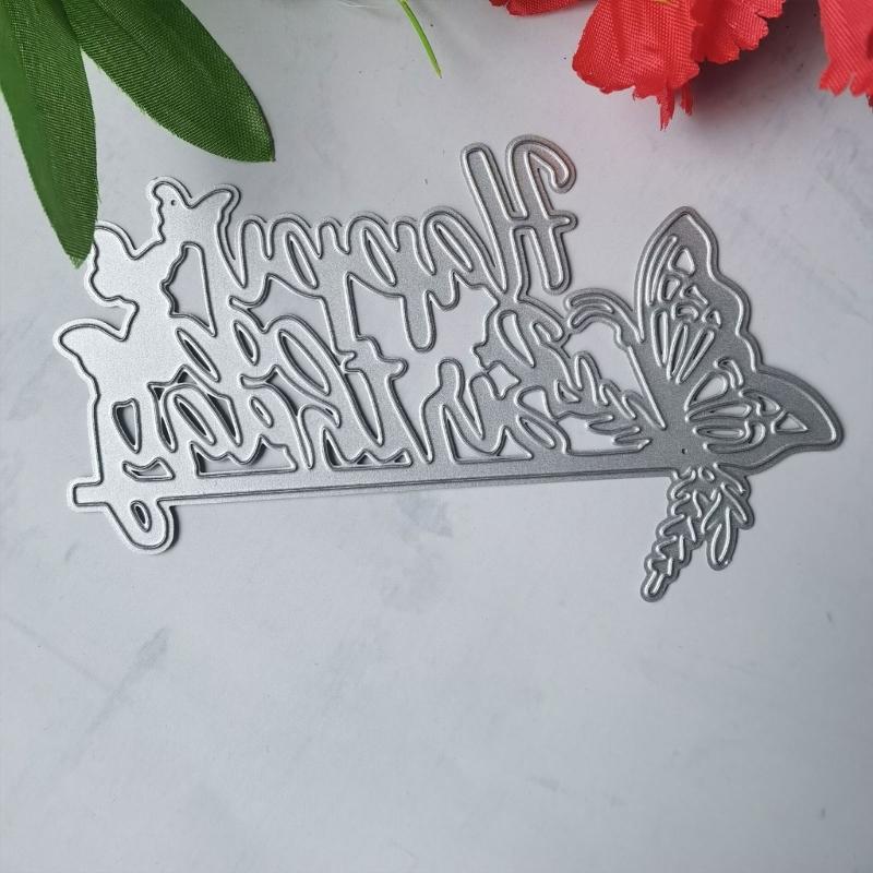 Metal Cutting Dies Butterfly Letter Scrapbooking Decorative Embossing Paper Card