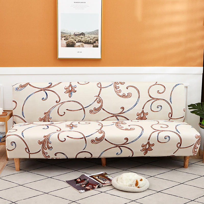 Moderní skládací potah na pohovku bez područek, kostkovaný elastický futon, velké sedadlo, potah na pohovku, přehoz do obývacího pokoje bez područek
