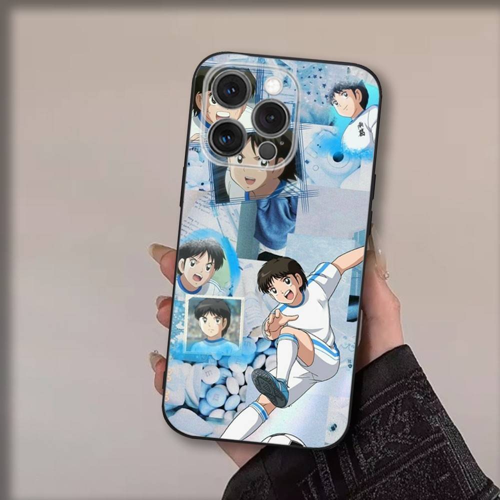 Custodia per Telefono Anime C-Captain T-Tsubasa Per iPhone 17,16,15,14,13,12,11,Pro,Max,Plus,Air,X,XS,XR,SE,8,7,Mini,Morbida Nera Funda