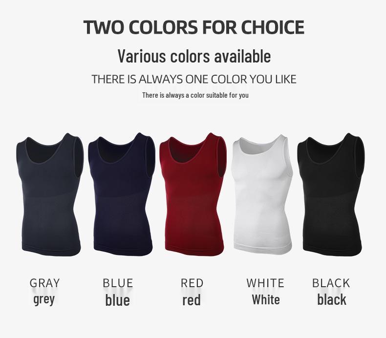 Men's Seamless Shapewear Tank Top: Tummy Control, Chest Binder, Fitness Base.