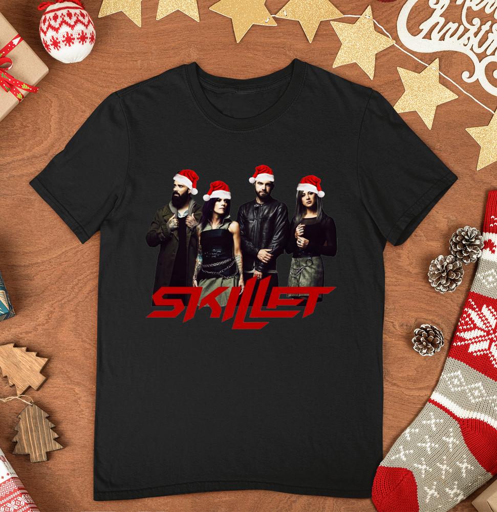 

Santa SKILLET Band Member Merry Christmas Gift For Xmas Red Shirt MR478 Unisex T-Shirt S