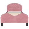 Kids Bed Frame with Headboard Pink 90 x 200 cm Velvet