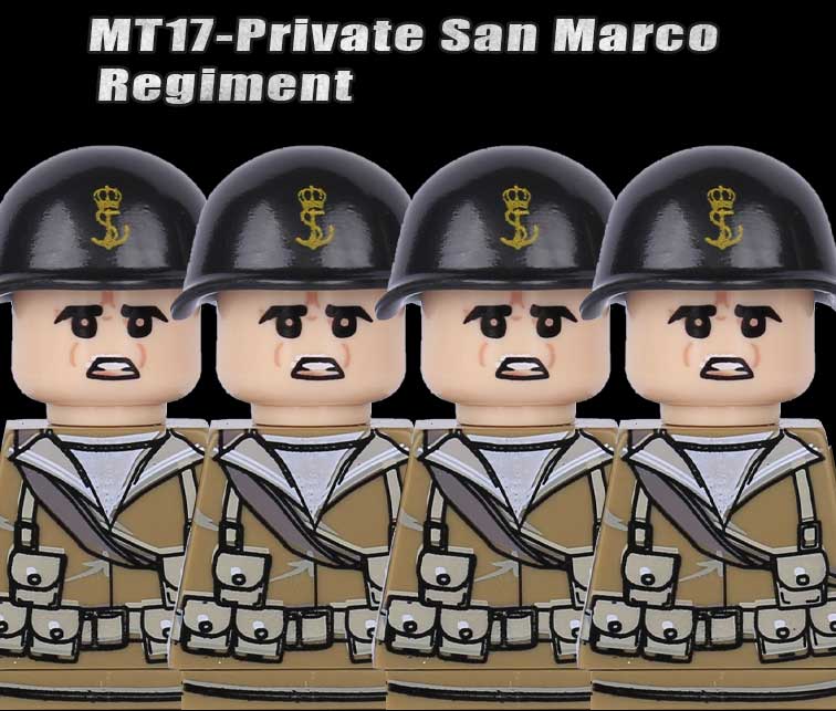 MOC WK2 Italienische Soldaten Figuren Bausteine Italien Armee Infanterie Offizier Waffen Pistole Umhang Helme Panzerkanone Steine Spielzeug
