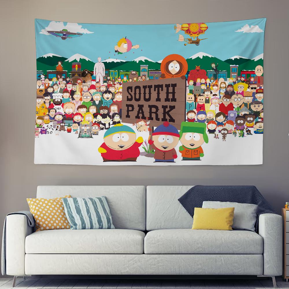 SSouth PPark Anime Tapestry Decoration Bedroom Dormitory Background Cloth Holiday Home Party Living Room Club Cloth