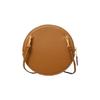 Tory Burch Bonbon Round Pocket Snap Litchi Grain Zipper Closure Leather Shoulder Crossbody Wallet Mini Women bags Brown Yellow 140327-200