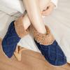 Unisex Thermal Knit Ankle Socks for Cold Weather Nonslip Grip Bottom Soles Floor Socks Thick Fleece Lined Slipper Socks