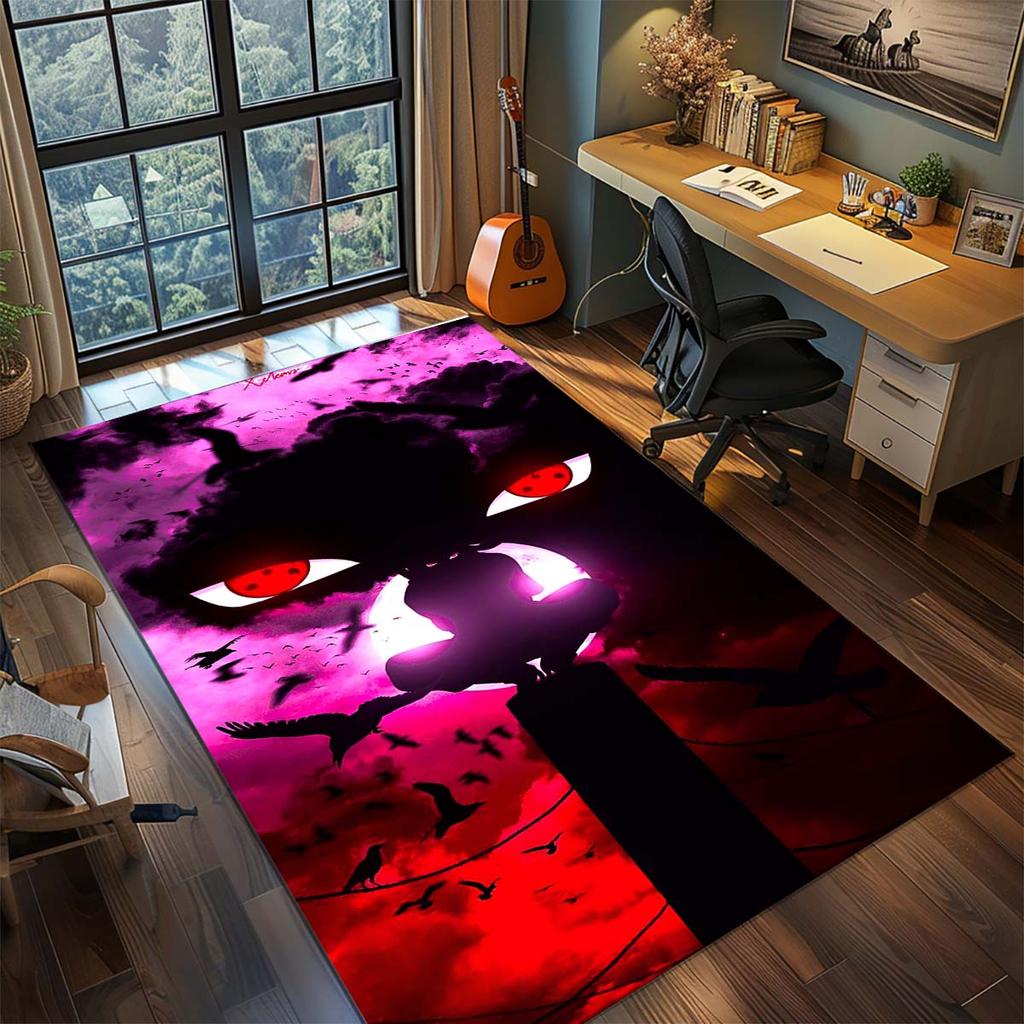Naruto Anime Teppich Großer Teppich Rutschfeste Waschbare Fußmatte Gamer Zimmer Schlafzimmer Heimdekoration -QJY