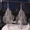 Retro Women's Baroque Style Cluster Hollow Leaves Tassels Hook Dangle Earrings