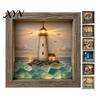Table Centerpiece Light Sea Glass Art Painting with LED Light, DIY Mosaic Arts and Craft Kit, Eye-catching Home Decor Ocean Themed Beach Kit