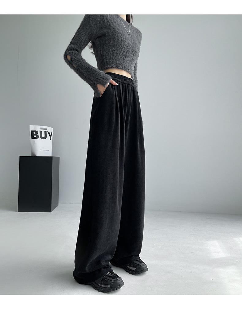 Damskie Luźne Spodnie Casualowe z Szerokimi Nogawkami na Wiosnę i Jesień 2025