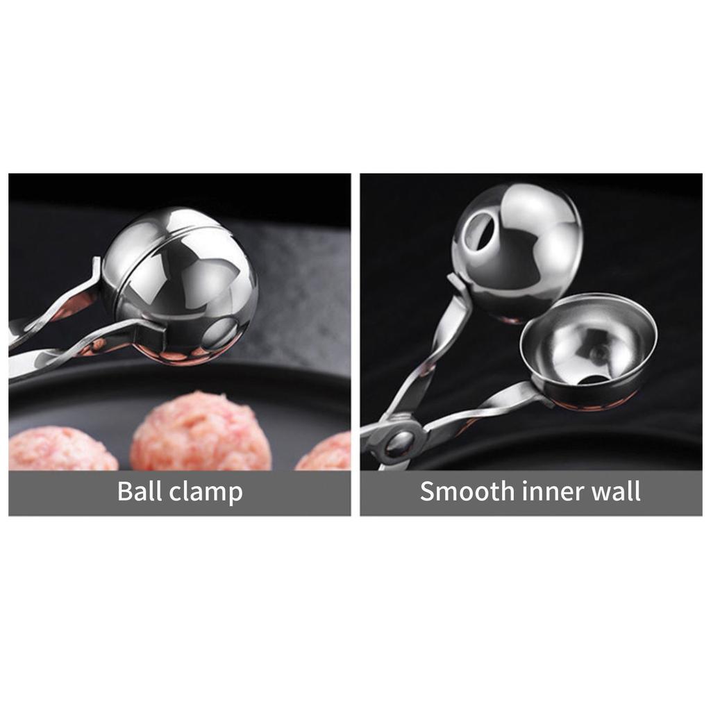 Comfortable Grip Meatball Mold Rusts Resistant 304 Stainless Steel Round Rice Ball Shaper Spoon Metal Meat Ball Maker