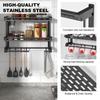 Bathroom Storage Rack Wall-mounted Stainless Steel Towel Rack for Toilet Bathroom Kitchen Hanging Accessories