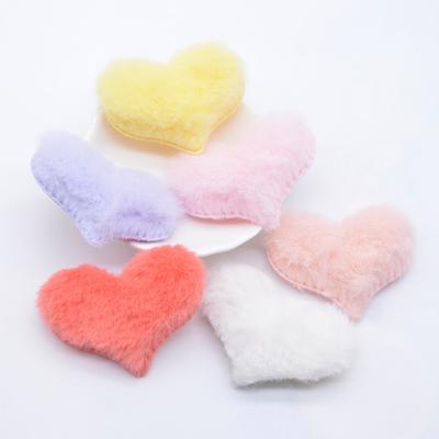 12 st NYA Plysch Furry Heart Applikation för DIY Huvudbonadsdekoration Tillbehör Sy på lappar Stick on Scrapbooking