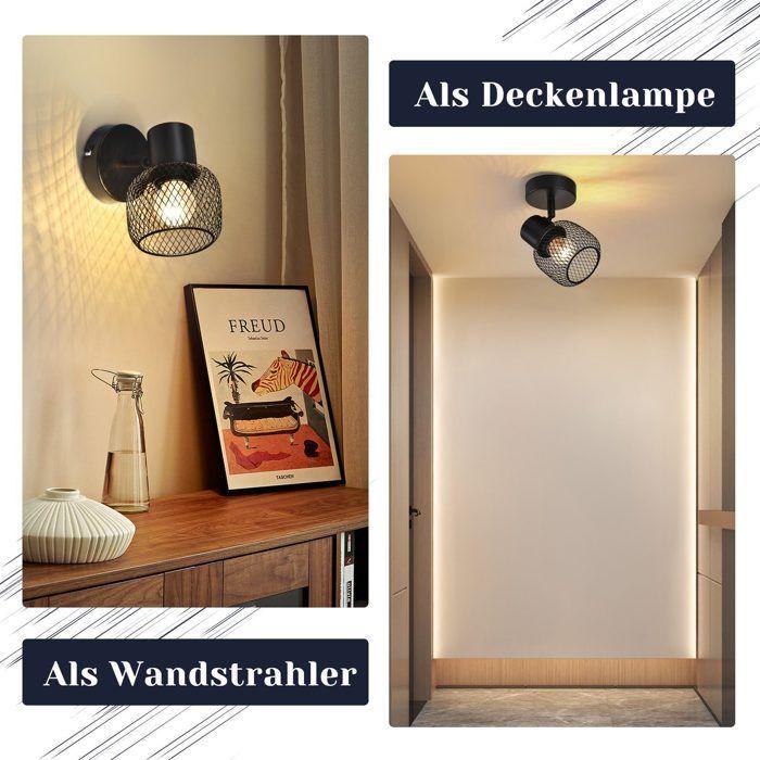 Plafonnier - NETTLIFE - Plafonnier 1 ampoule - Noir - Métal - Orientable 330°