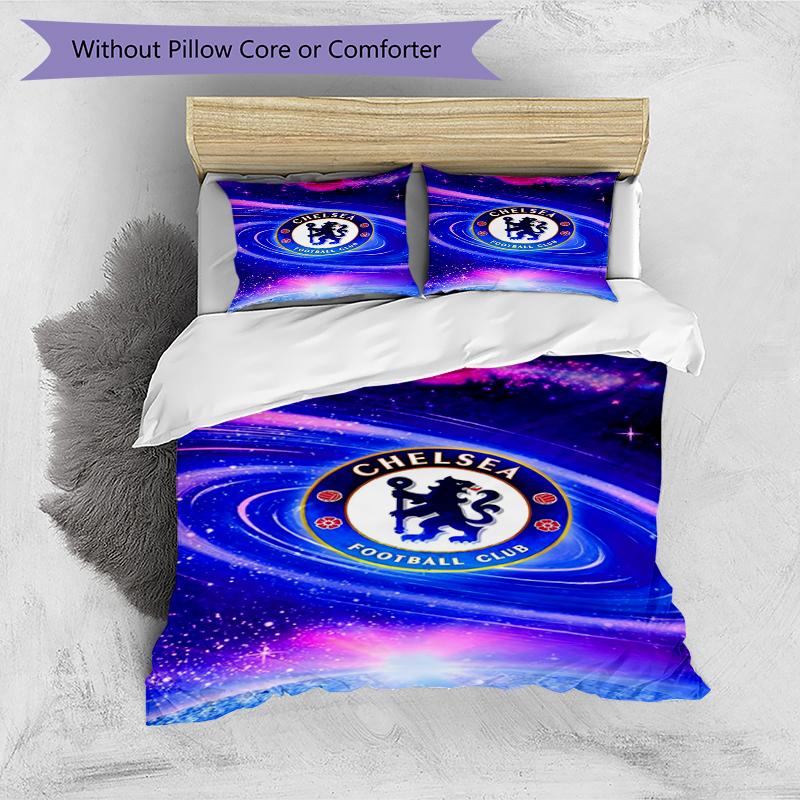 3pcs Duvet Cover Set (1*Duvet Cover + 2*Pillowcase, Without Core),Chelsea F.C Print Bedding Set, Bedroom Decor, All‑Season, Birthday Gift