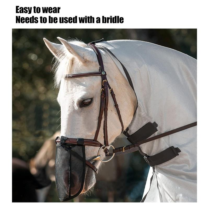 Summer Horse Fly Protecting Mask Light weight Meshes Fabric Face Guard For Ride Enthusiasts And Professional Trainers