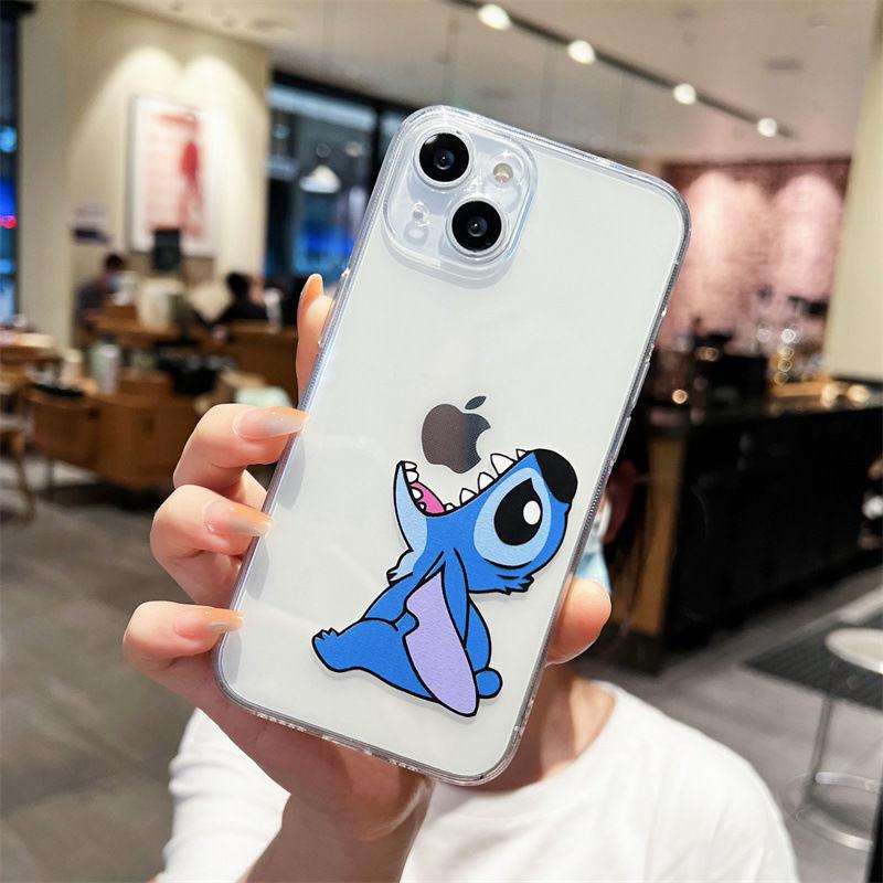 

ТПУ м’який чохол Disney Angry Stitch для iPhone 16 15 14 13 PRO MAX 11 12 13 PRO X XS XR 7 8 Plus Mini Y2k Милі чохли з мультфільмом For iPhone 16 Pro