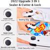 Mini Bag Sealer, Handheld Heat Sealer, Upgraded 2 IN 1 Heat Sealer & Cutter USB Rechargeable, Portable Resealer Machine for Food Snack Storage