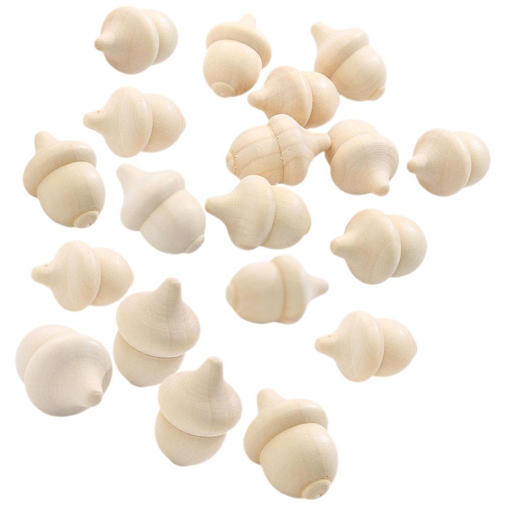 30 Pcs Woody Acorn Home Accessories Mini Wooden Model Toy Acorns Crafts Toys Unfinished Playthings Delicate Child DIY
