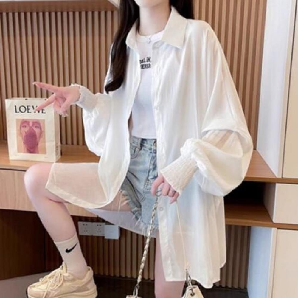 Navava Unisex Loose Fit Thin Cool Summer Long Sleeve Shirt Nb2170