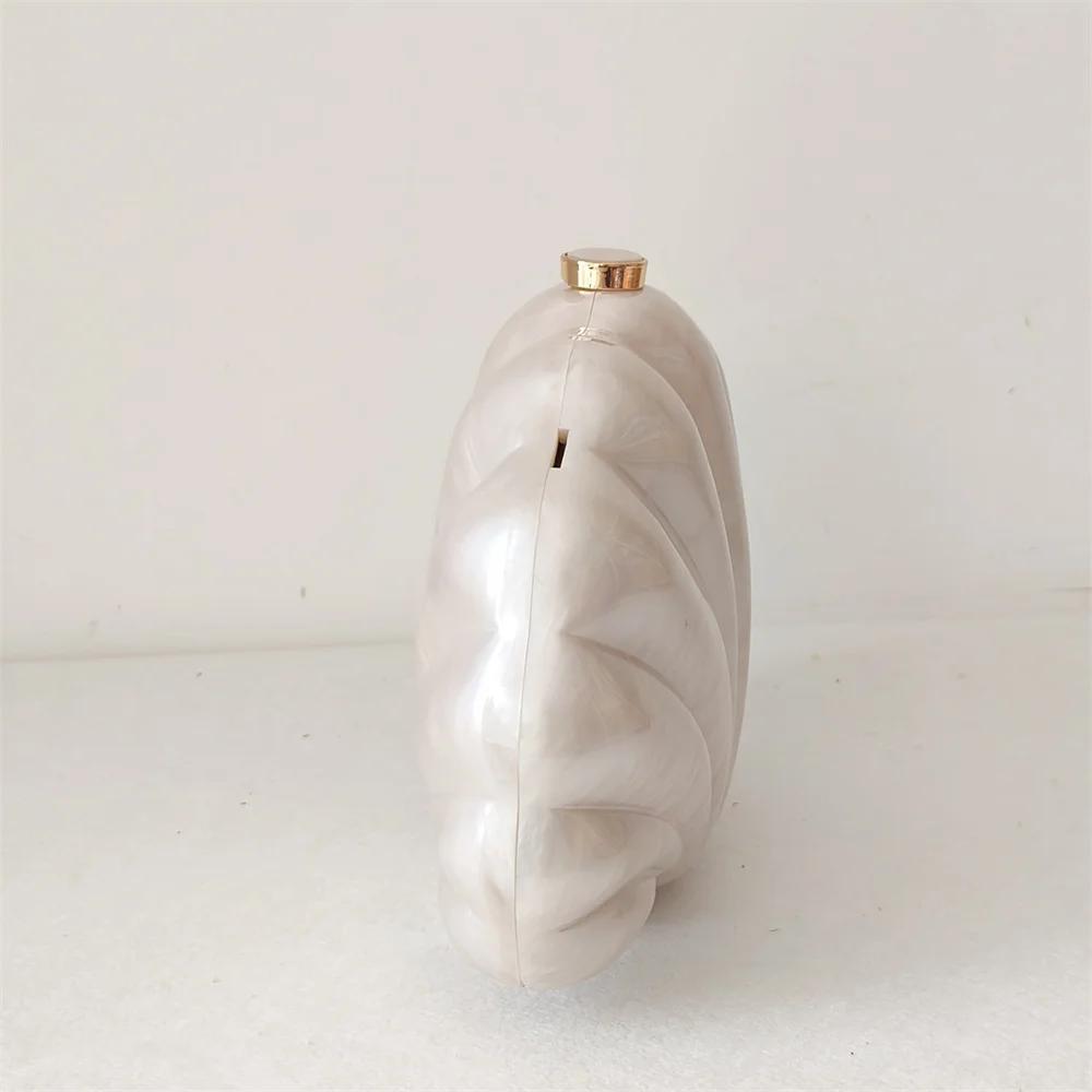 Female Shell Acrylic Box Clutches Lady Gift Evening Bag Party Prom Stones Handbags Luxury Women Wedding Bridal Clutch Purse Bag