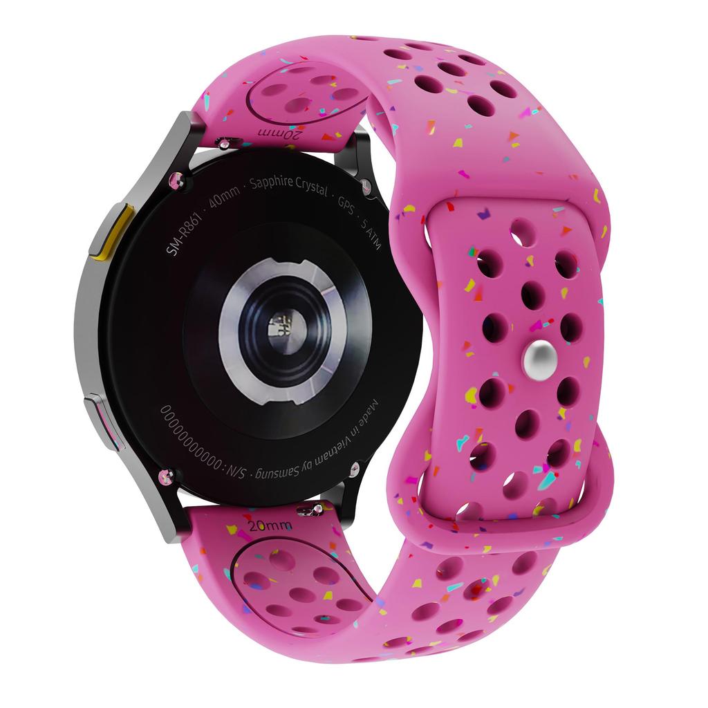 20/22mm Round Hole Silicone Strap Suit for Samsung Watch Series In 20/22mm Width Eco-friendly Silicone Strap with Grainy Pattern