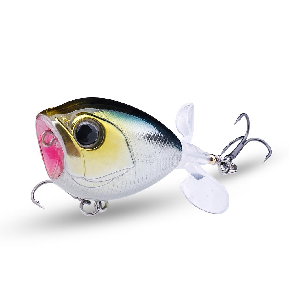 

Поверхностный поппер 60мм 11г Взрывная игра Вращающийся хвост Рыбалка Воблер для ловли басса, щуки, баззбейт 60mm 11g