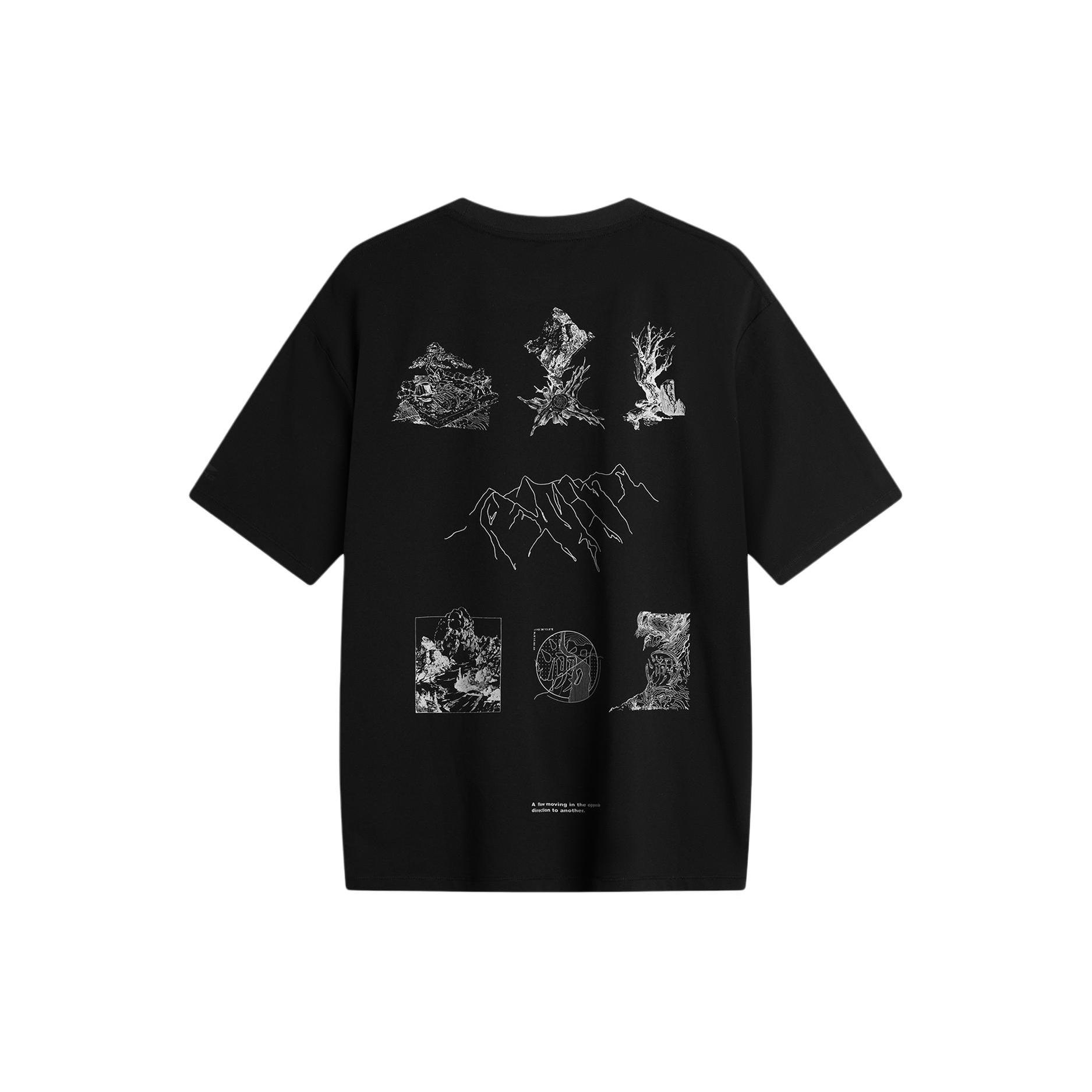 Li-Ning Counterflow Graphic T-shirt Black Men s ATSU627-1 S