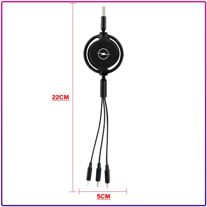 Car Mounted Telescopic Three In One Mobile Phone Charger For Opel Astra H G Corsa Insignia Astra Antara Meriva Zafira Interior