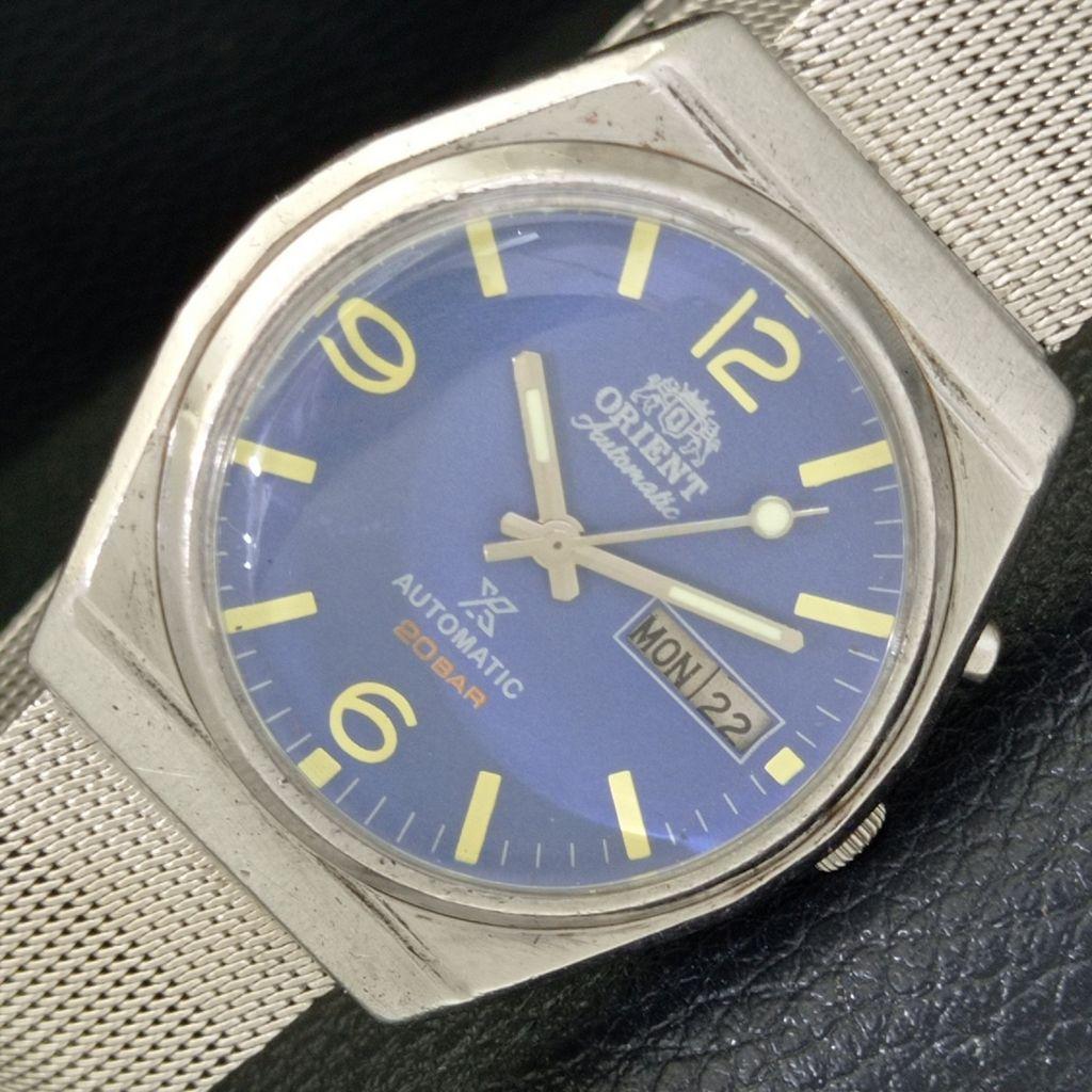 

ЯПОНИЯ ВИНТАЖ ORIENT АВТОМАТИЧЕСКИЕ 46941 МУЖСКИЕ ЧАСЫ С ЦИФЕРБЛАТОМ СИНЕГО ЦВЕТА a500737-5 R154-a500737