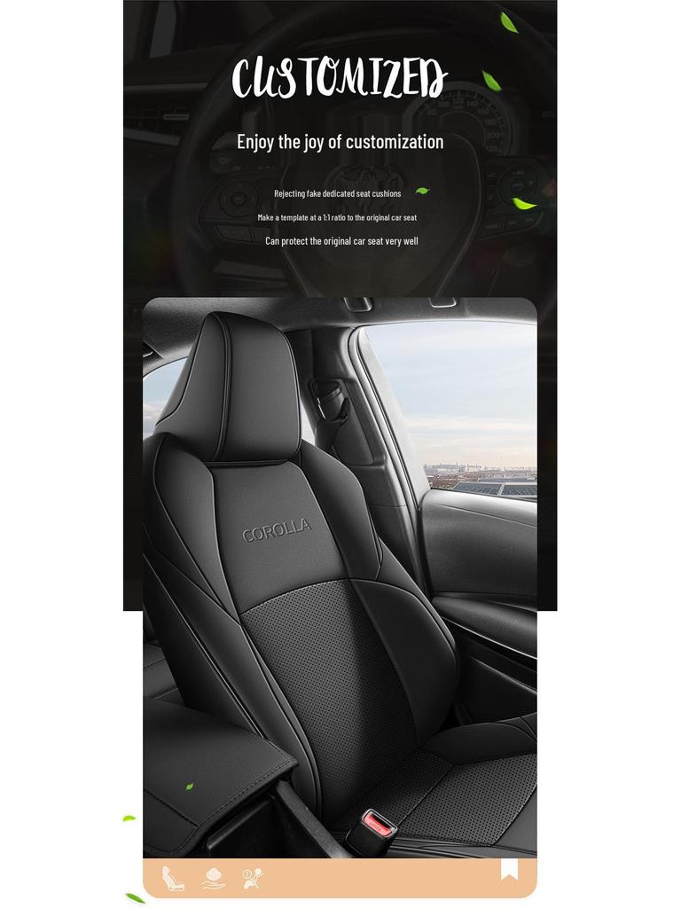 Universal All-Season Seat Covers for Toyota Corolla, Fits Dual-Engine Models, Fully Enclosed Car Seat Cushions