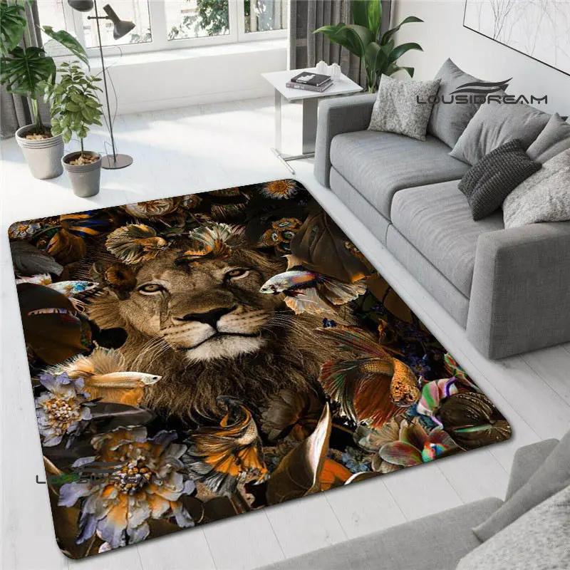 3D Lion Printed Carpet non-slip Carpet kitchen mats for floor decoracion anime rug Fashion yoga mat bedroom decor birthday gift